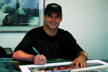 Association Auto  National Racing Stock Thunder on Jeff Gordon Signing The  Brickyard Thunder  Print Series